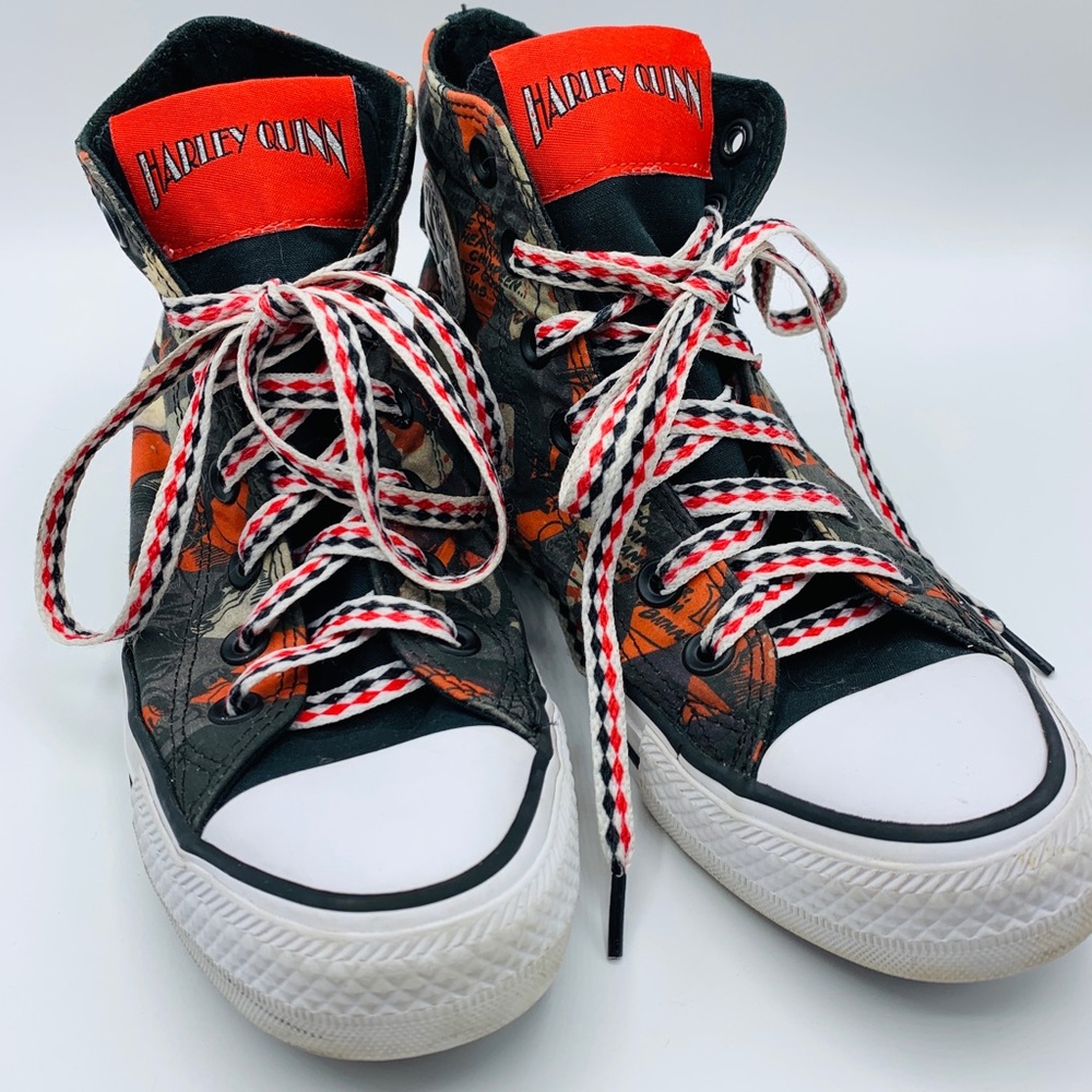 Converse Red Harley Quinn High Tops Womens Size 6
